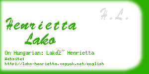 henrietta lako business card